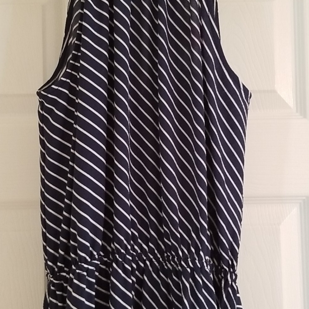 Michael Kors Chain Halter Striped Dress Large - Picture 4 of 11